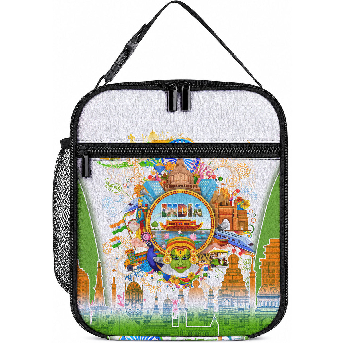 India Independence Day Lunch Bag Indian Landmark Peacock Mandala Cultural Heritage