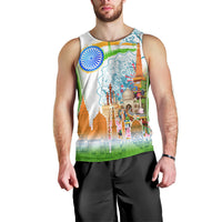 India Independence Day Men Tank Top Indian Landmark Peacock Mandala Cultural Heritage