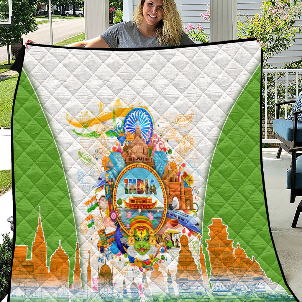 India Independence Day Quilt Indian Landmark Peacock Mandala Cultural Heritage