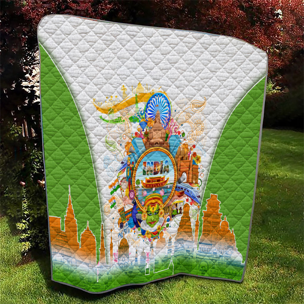 India Independence Day Quilt Indian Landmark Peacock Mandala Cultural Heritage