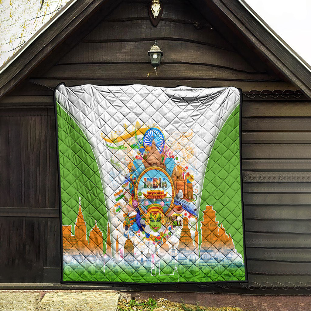 India Independence Day Quilt Indian Landmark Peacock Mandala Cultural Heritage