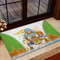 India Independence Day Rubber Doormat Indian Landmark Peacock Mandala Cultural Heritage