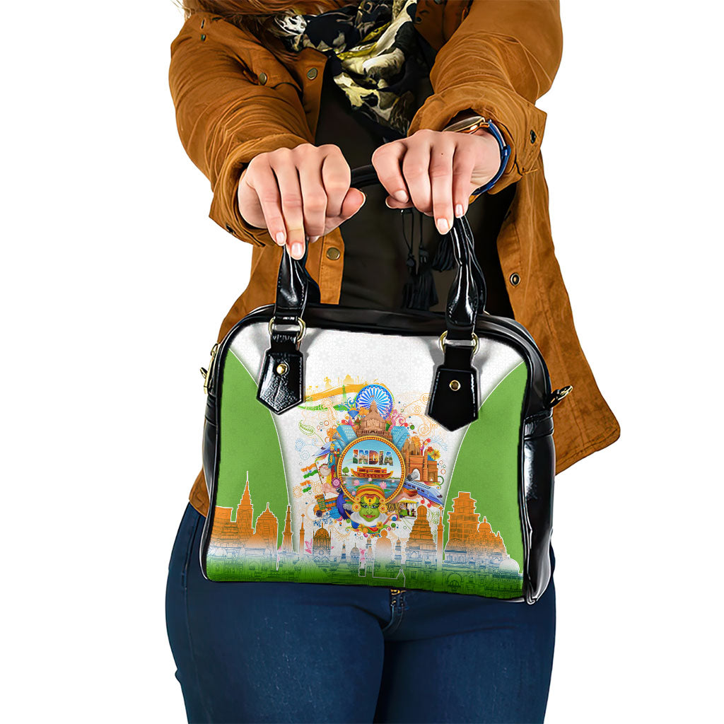 India Independence Day Shoulder Handbag Indian Landmark Peacock Mandala Cultural Heritage