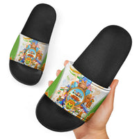 India Independence Day Slide Sandals Indian Landmark Peacock Mandala Cultural Heritage
