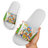 India Independence Day Slide Sandals Indian Landmark Peacock Mandala Cultural Heritage