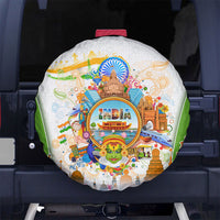 India Independence Day Spare Tire Cover Indian Landmark Peacock Mandala Cultural Heritage