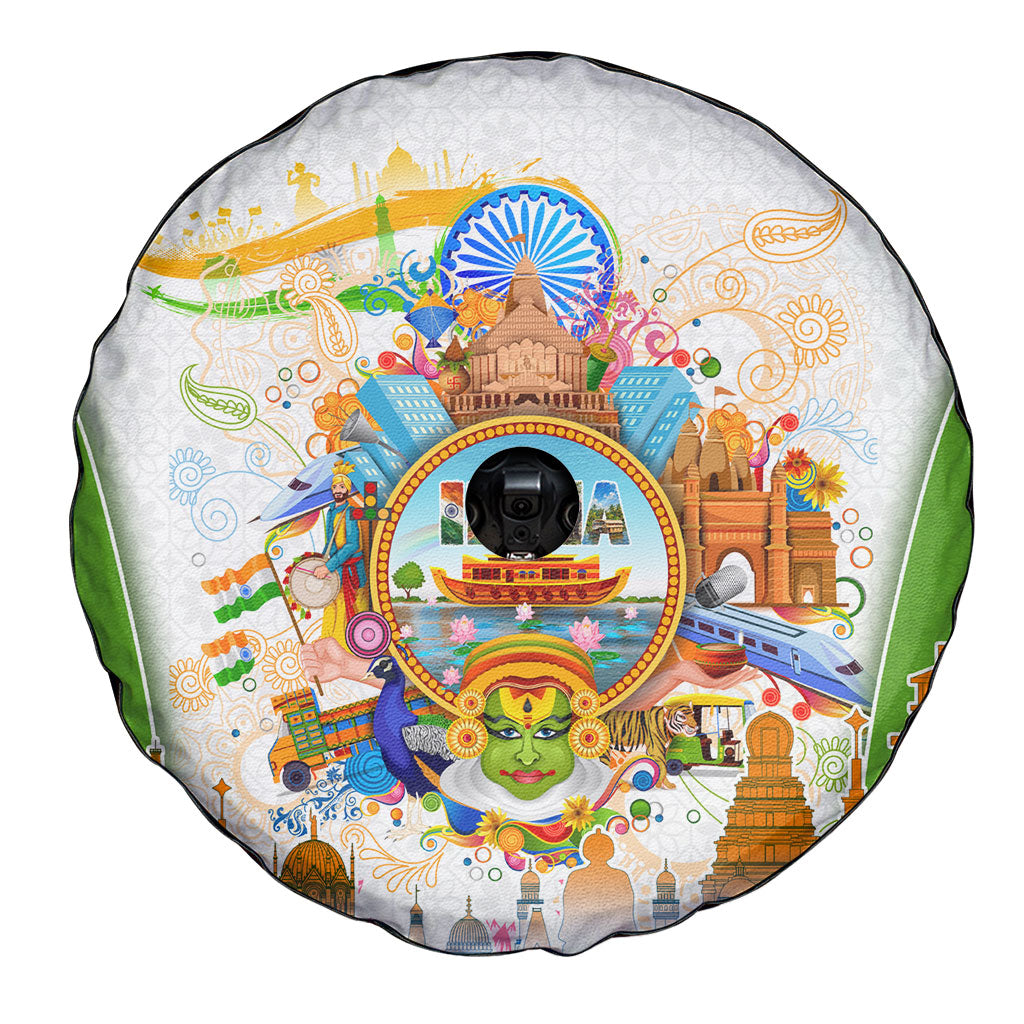 India Independence Day Spare Tire Cover Indian Landmark Peacock Mandala Cultural Heritage