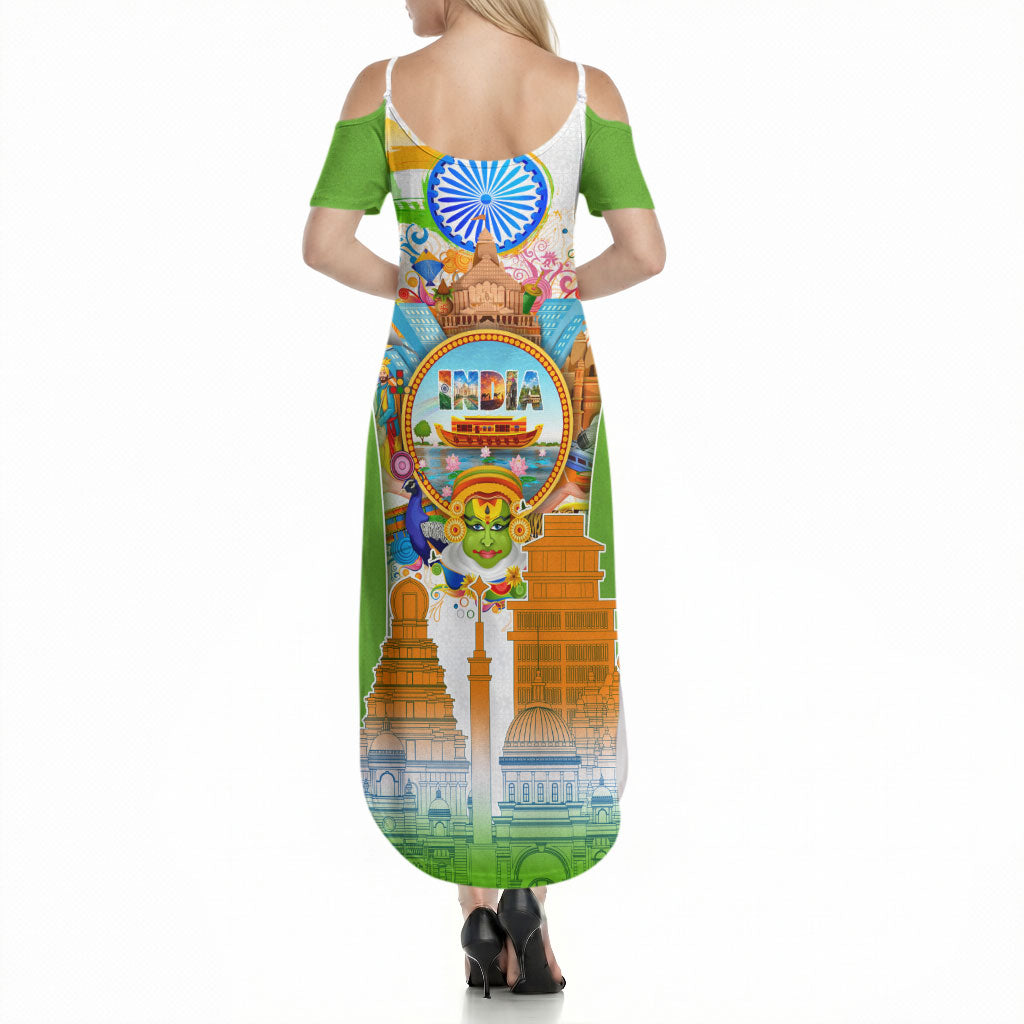 India Independence Day Summer Maxi Dress Indian Landmark Peacock Mandala Cultural Heritage