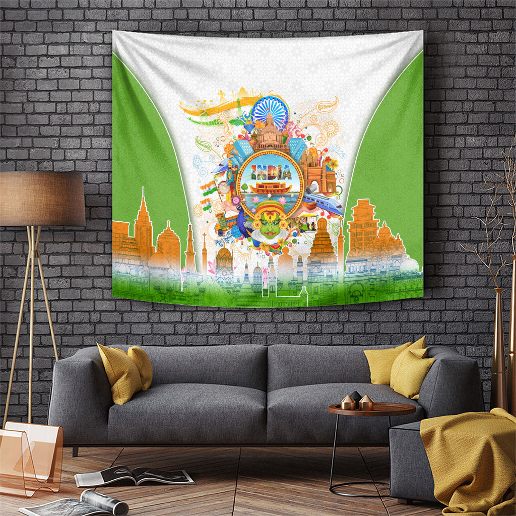 India Independence Day Tapestry Indian Landmark Peacock Mandala Cultural Heritage