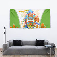 India Independence Day Tapestry Indian Landmark Peacock Mandala Cultural Heritage