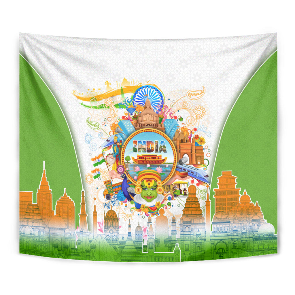 India Independence Day Tapestry Indian Landmark Peacock Mandala Cultural Heritage