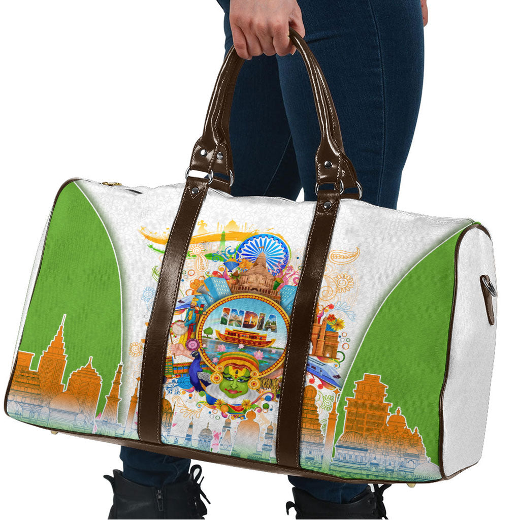 India Independence Day Travel Bag Indian Landmark Peacock Mandala Cultural Heritage