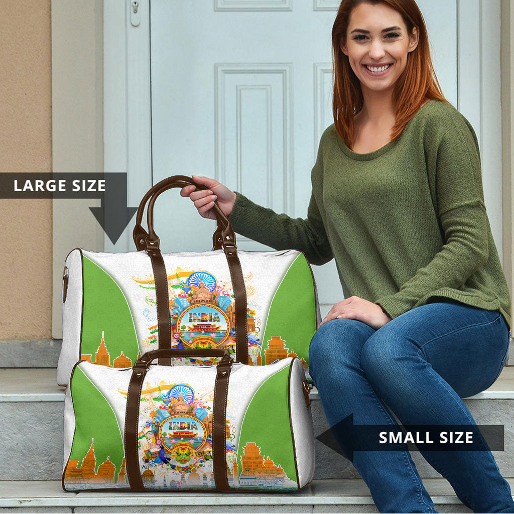 India Independence Day Travel Bag Indian Landmark Peacock Mandala Cultural Heritage