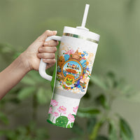 India Independence Day Tumbler With Handle Indian Landmark Peacock Mandala Cultural Heritage