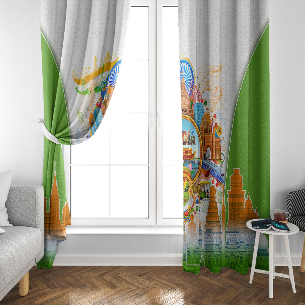 India Independence Day Window Curtain Indian Landmark Peacock Mandala Cultural Heritage