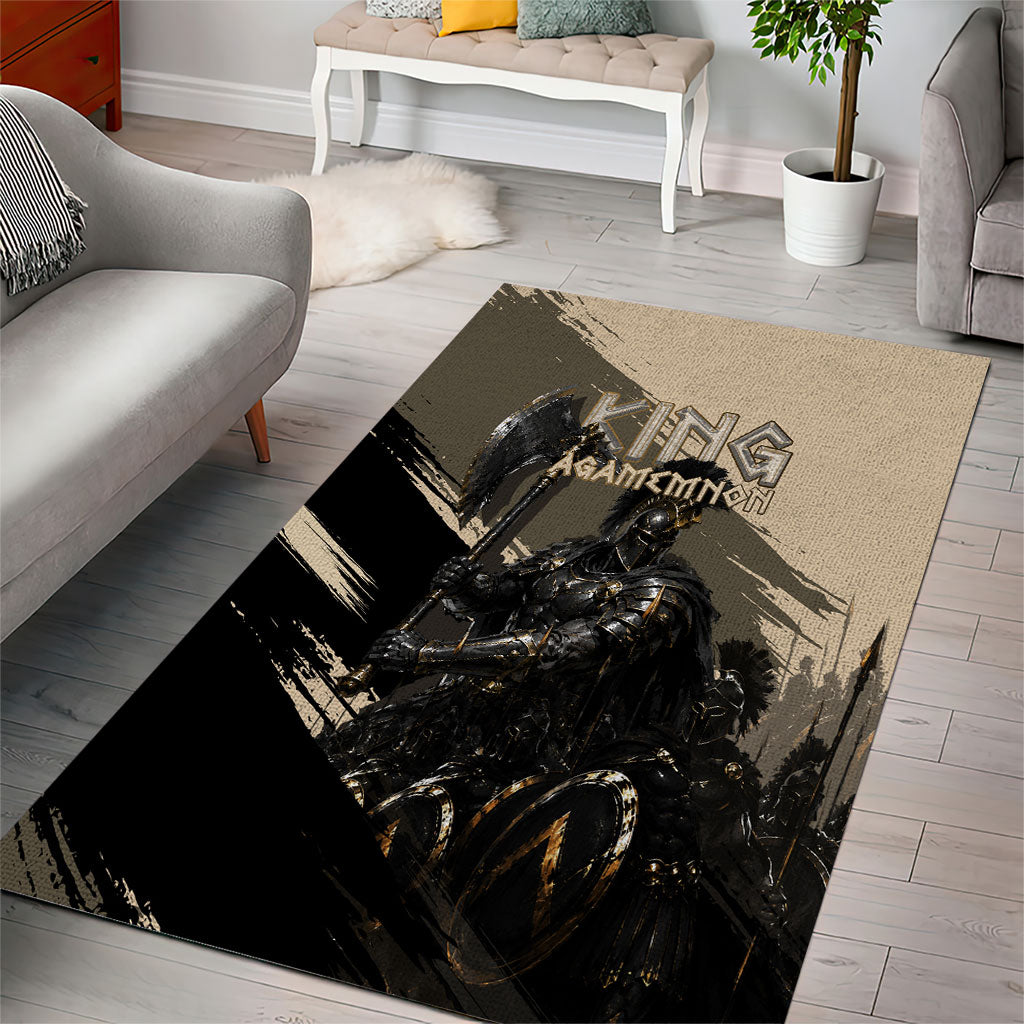 Agamemnon King Of Mycenae Area Rug Ancient Greek Warrior Armor Classic Mythology