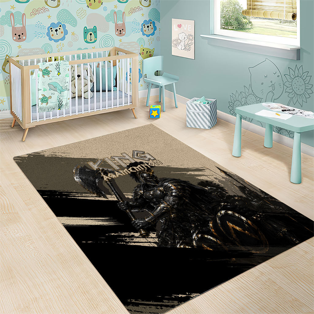 Agamemnon King Of Mycenae Area Rug Ancient Greek Warrior Armor Classic Mythology
