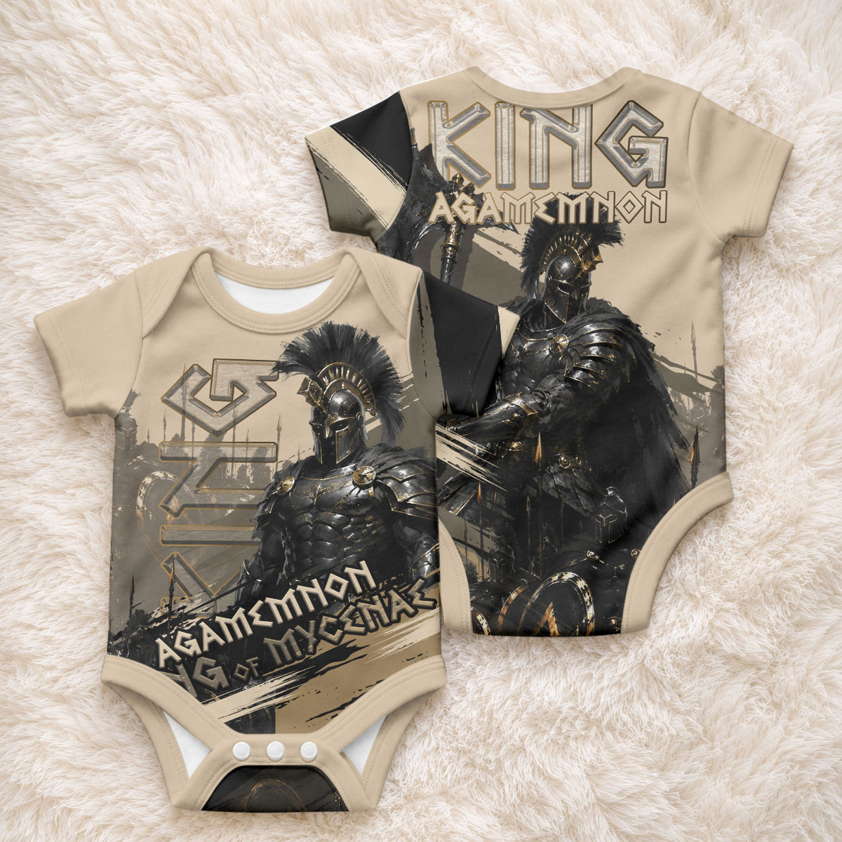 Agamemnon King Of Mycenae Baby Onesie Ancient Greek Warrior Armor Classic Mythology