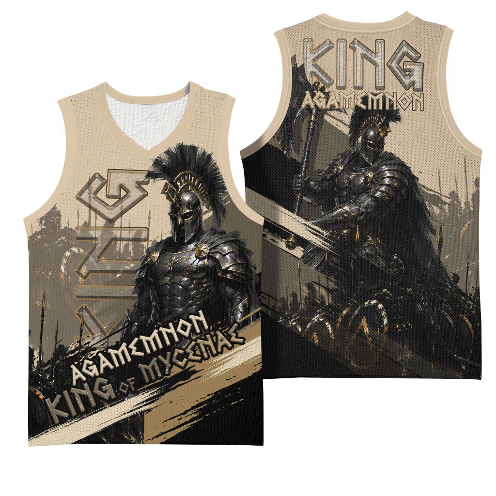 Agamemnon King Of Mycenae Basketball Jersey Ancient Greek Warrior Armor Classic Mythology