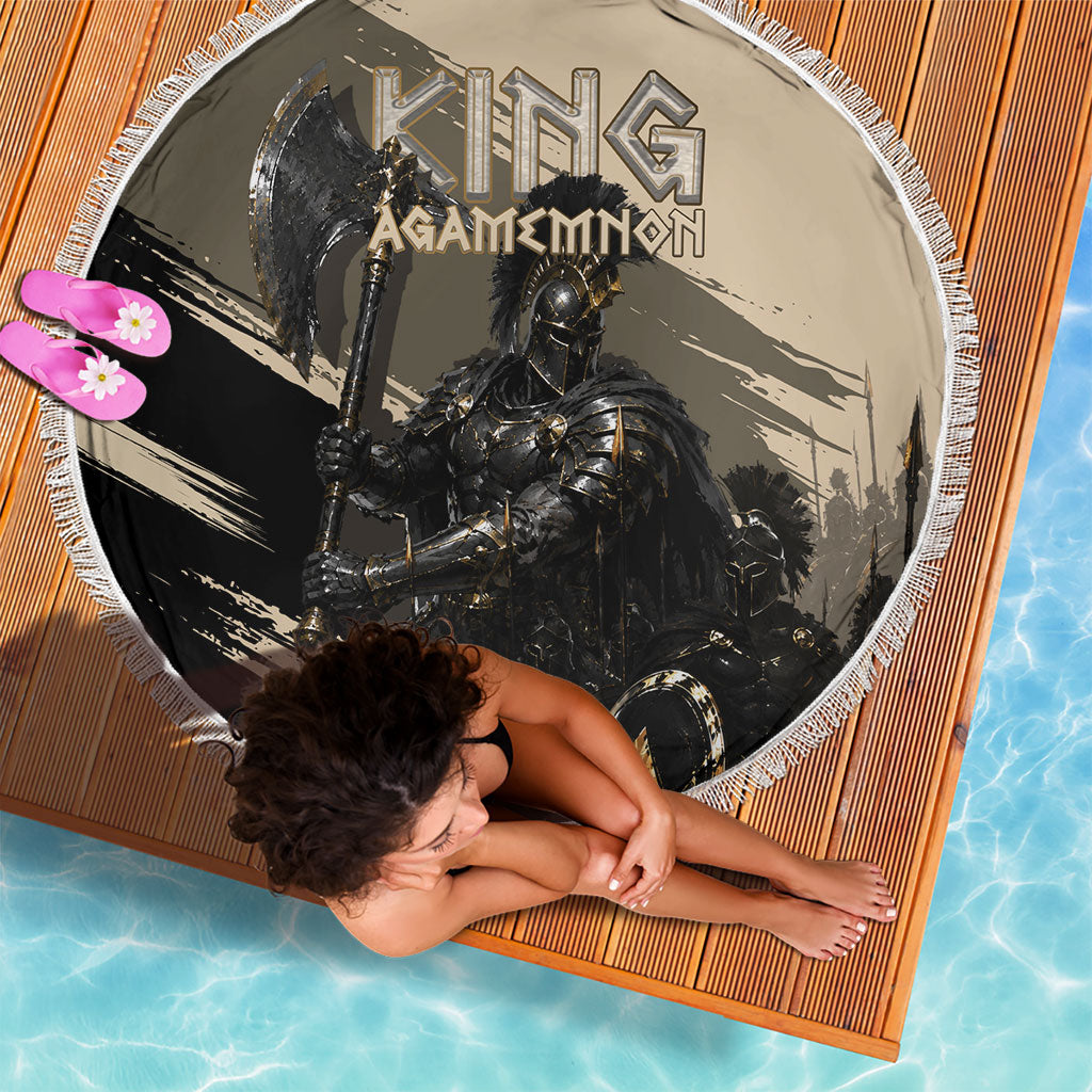 Agamemnon King Of Mycenae Beach Blanket Ancient Greek Warrior Armor Classic Mythology