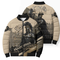 Agamemnon King Of Mycenae Bomber Puffer Jacket Ancient Greek Warrior Armor Classic Mythology