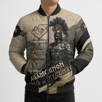 Agamemnon King Of Mycenae Bomber Puffer Jacket Ancient Greek Warrior Armor Classic Mythology