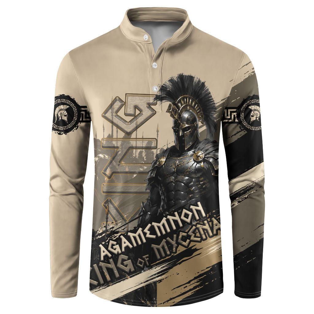 Agamemnon King Of Mycenae Button Sweatshirt Ancient Greek Warrior Armor Classic Mythology