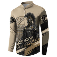 Agamemnon King Of Mycenae Button Sweatshirt Ancient Greek Warrior Armor Classic Mythology