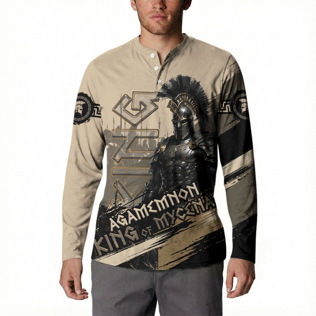 Agamemnon King Of Mycenae Button Sweatshirt Ancient Greek Warrior Armor Classic Mythology