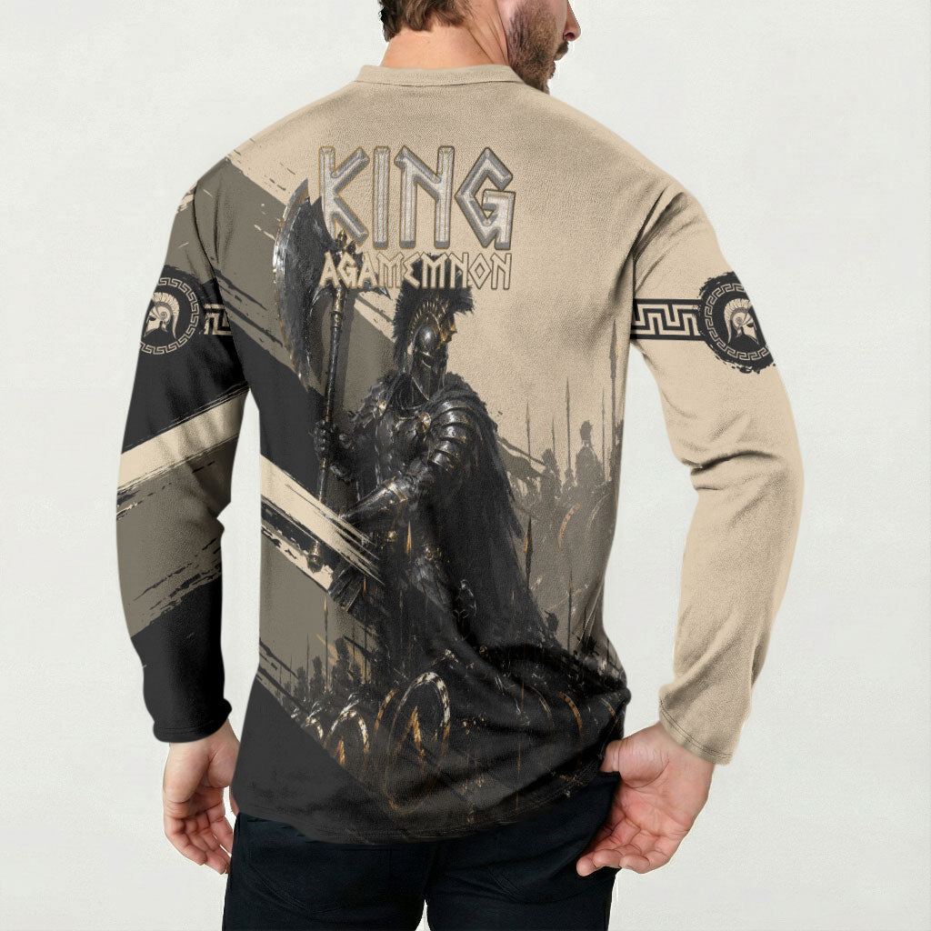 Agamemnon King Of Mycenae Button Sweatshirt Ancient Greek Warrior Armor Classic Mythology