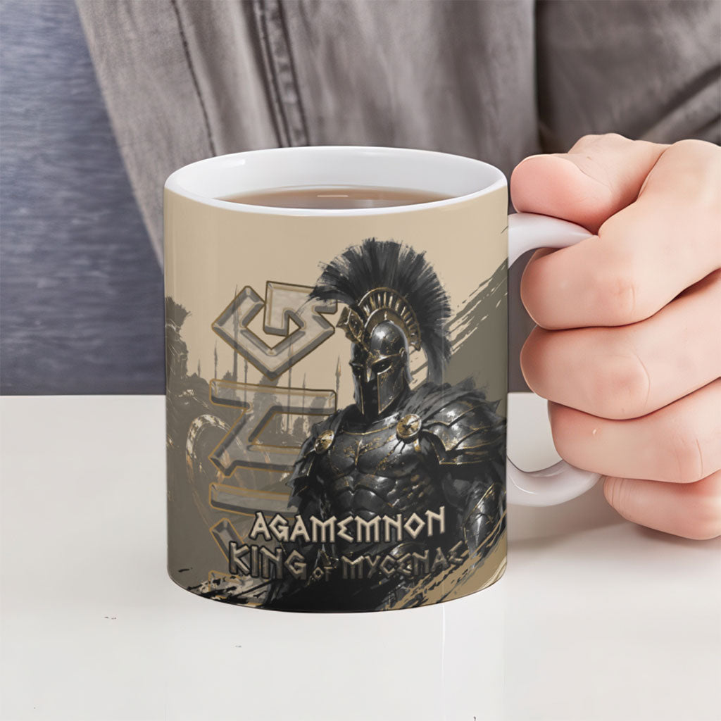 Agamemnon King Of Mycenae Ceramic Mug Ancient Greek Warrior Armor Classic Mythology