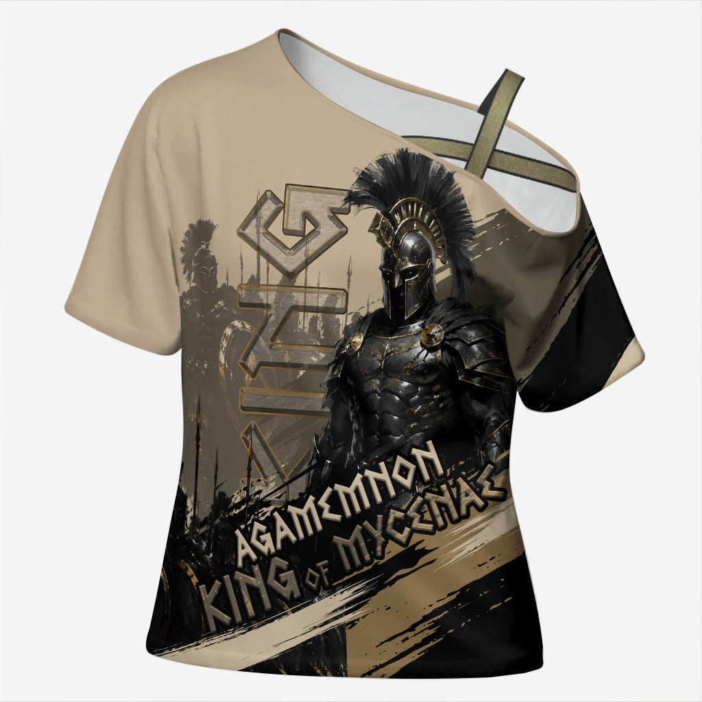 Agamemnon King Of Mycenae Cross Shoulder Shirt Ancient Greek Warrior Armor Classic Mythology