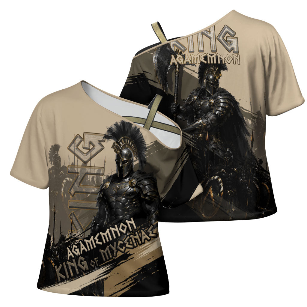 Agamemnon King Of Mycenae Cross Shoulder Shirt Ancient Greek Warrior Armor Classic Mythology