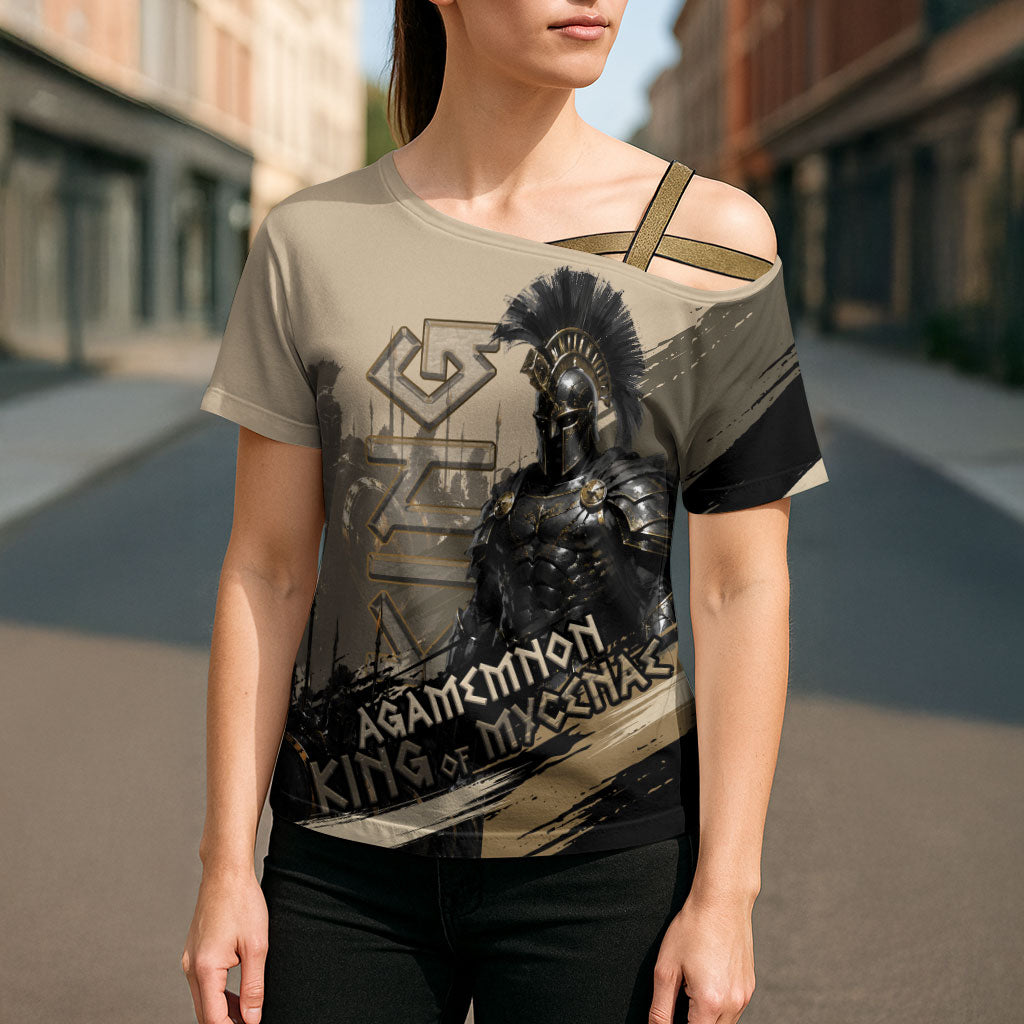 Agamemnon King Of Mycenae Cross Shoulder Shirt Ancient Greek Warrior Armor Classic Mythology