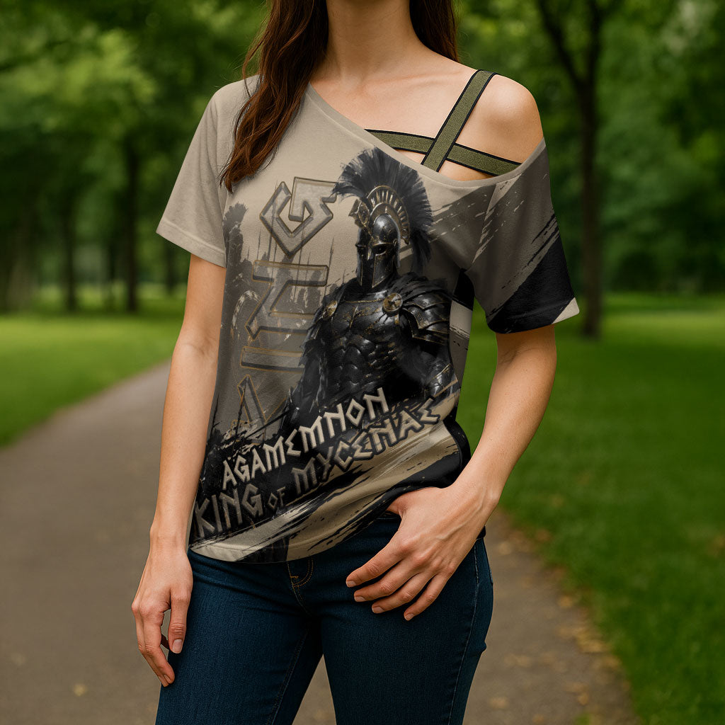Agamemnon King Of Mycenae Cross Shoulder Shirt Ancient Greek Warrior Armor Classic Mythology