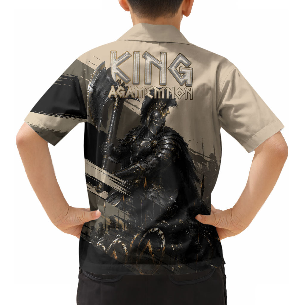 Agamemnon King Of Mycenae Kid Hawaiian Shirt Ancient Greek Warrior Armor Classic Mythology