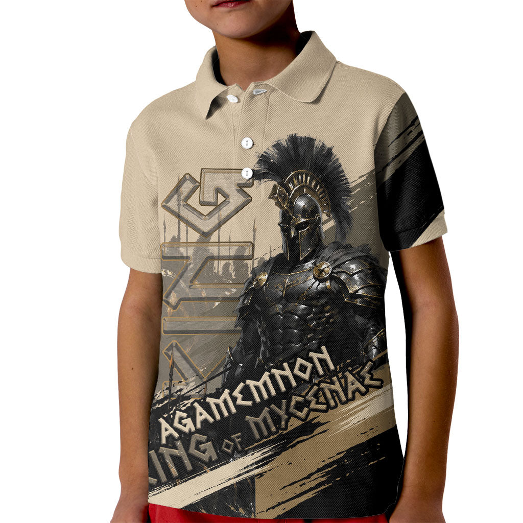 Agamemnon King Of Mycenae Kid Polo Shirt Ancient Greek Warrior Armor Classic Mythology