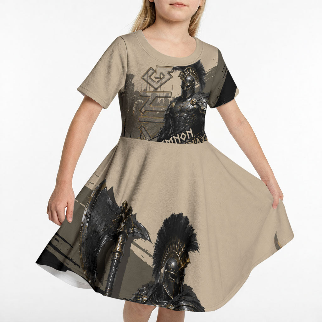 Agamemnon King Of Mycenae Kid Short Sleeve Dress Ancient Greek Warrior Armor Classic Mythology