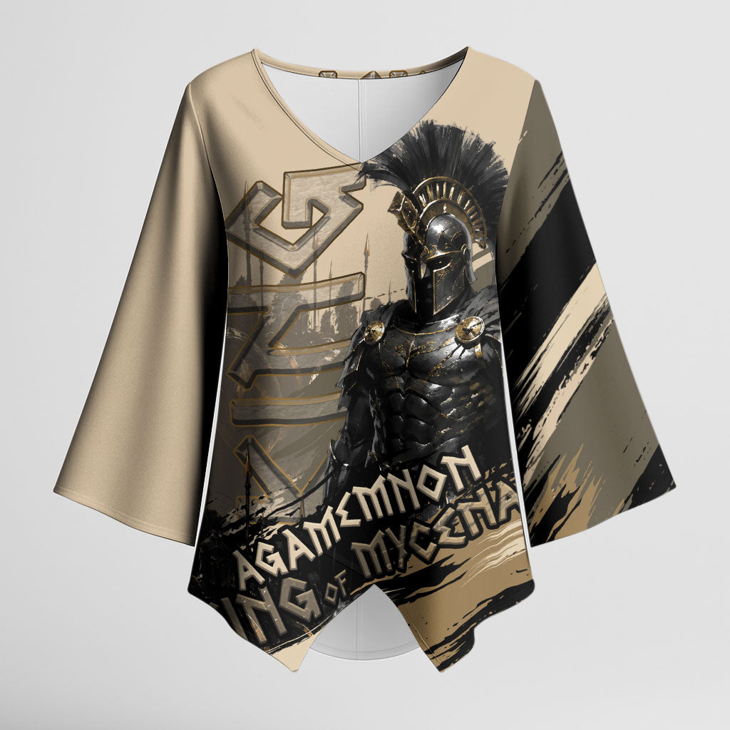 Agamemnon King Of Mycenae Kimono Sleeve Blouse Ancient Greek Warrior Armor Classic Mythology