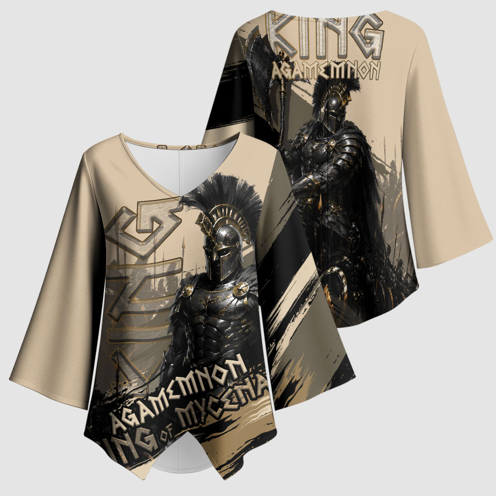 Agamemnon King Of Mycenae Kimono Sleeve Blouse Ancient Greek Warrior Armor Classic Mythology