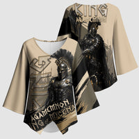 Agamemnon King Of Mycenae Kimono Sleeve Blouse Ancient Greek Warrior Armor Classic Mythology