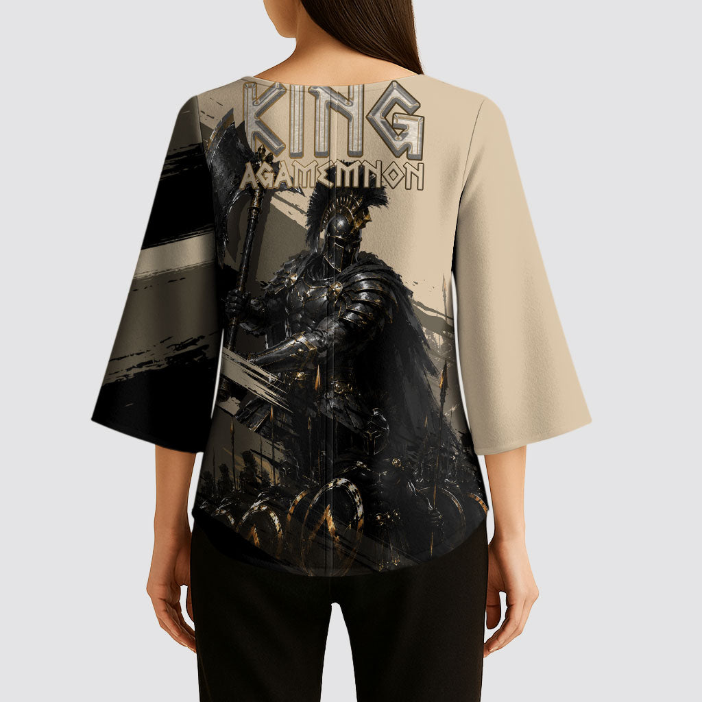 Agamemnon King Of Mycenae Kimono Sleeve Blouse Ancient Greek Warrior Armor Classic Mythology