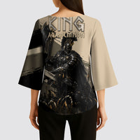 Agamemnon King Of Mycenae Kimono Sleeve Blouse Ancient Greek Warrior Armor Classic Mythology