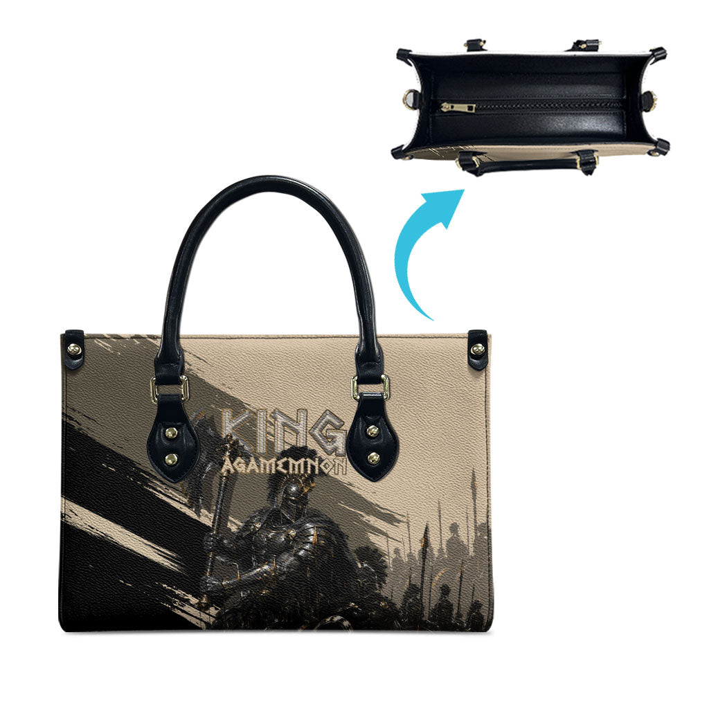 Agamemnon King Of Mycenae Leather Bag Ancient Greek Warrior Armor Classic Mythology