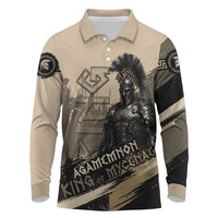 Agamemnon King Of Mycenae Long Sleeve Polo Shirt Ancient Greek Warrior Armor Classic Mythology