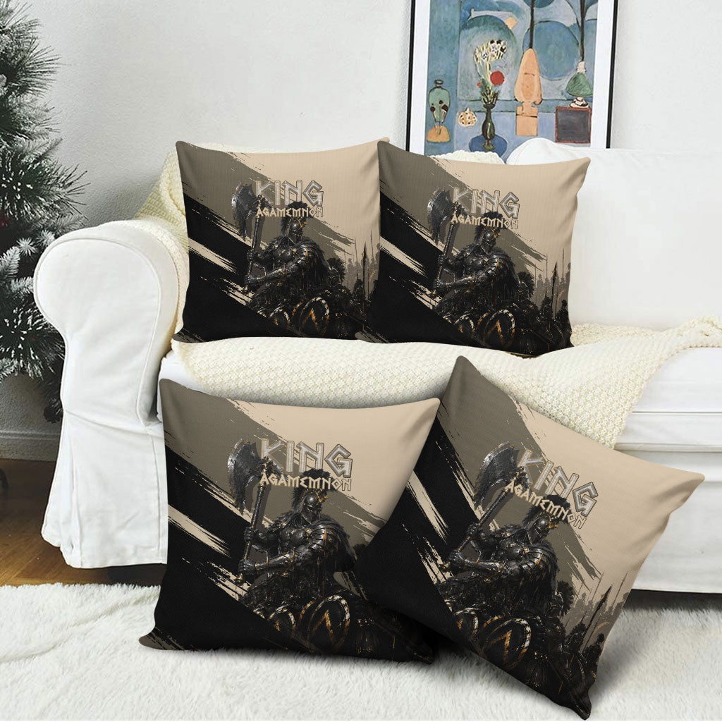 Agamemnon King Of Mycenae Pillow Cover Ancient Greek Warrior Armor Classic Mythology