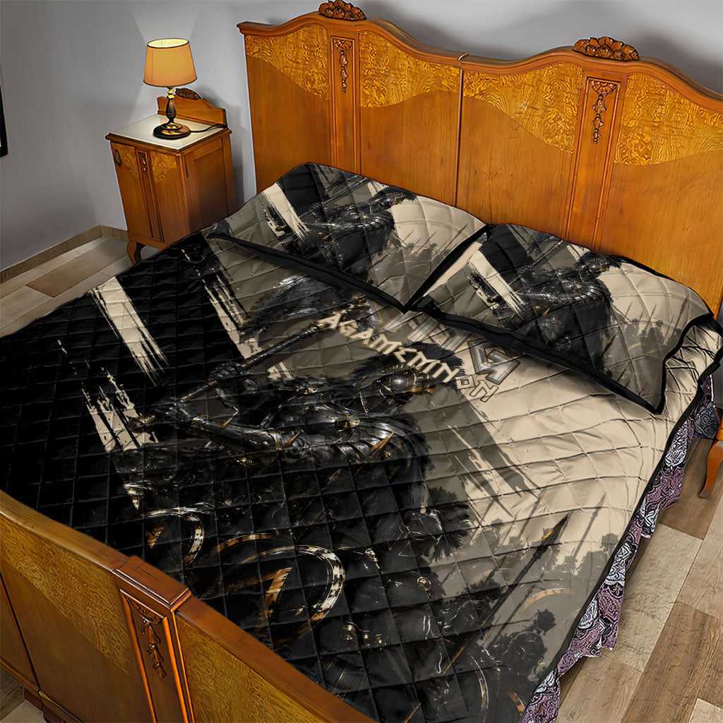 Agamemnon King Of Mycenae Quilt Bed Set Ancient Greek Warrior Armor Classic Mythology