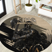 Agamemnon King Of Mycenae Round Carpet Ancient Greek Warrior Armor Classic Mythology