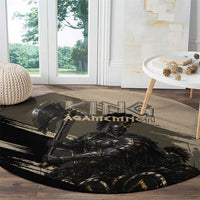 Agamemnon King Of Mycenae Round Carpet Ancient Greek Warrior Armor Classic Mythology
