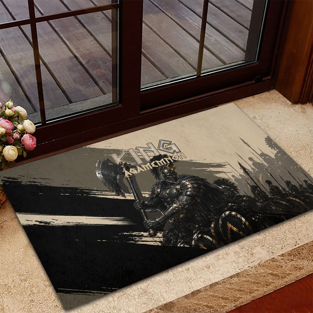 Agamemnon King Of Mycenae Rubber Doormat Ancient Greek Warrior Armor Classic Mythology